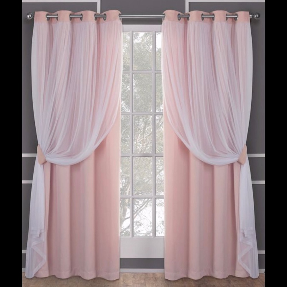 NWT-Exclusive Home Catarina Layered Solid Blackout w/sheer top